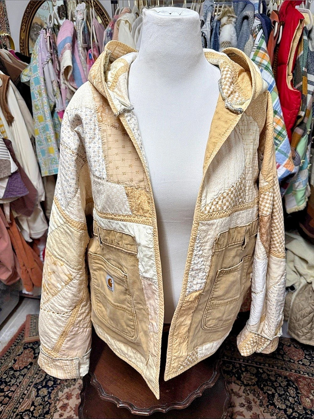 Handmade jacket from handmade double sided quilt Carhartt Women's Patchwork Util